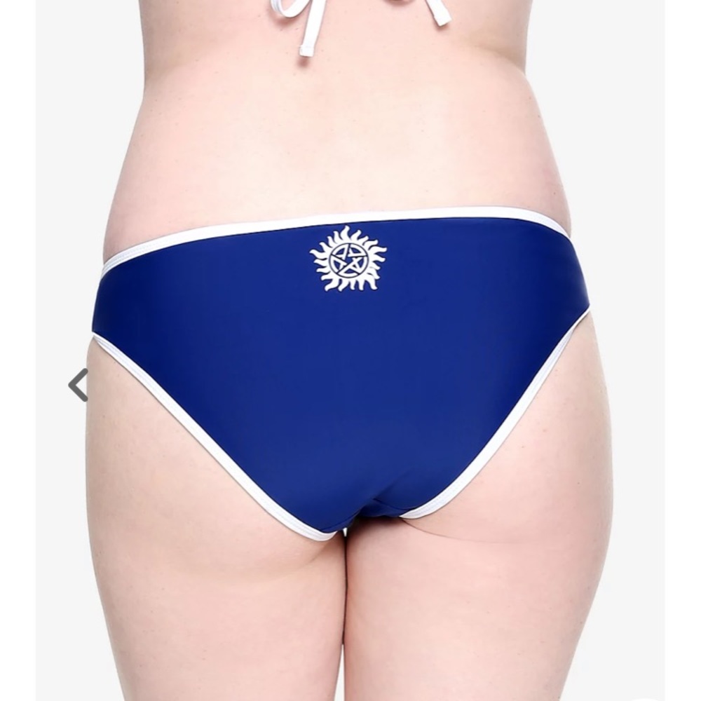 SUPERNATURAL Blue & White Varsity Swim Bottoms